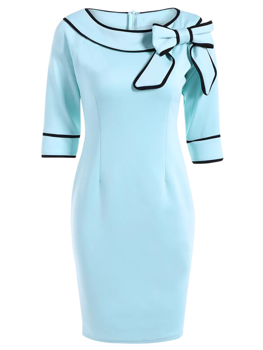 Short elegant and beautiful blue evening dress