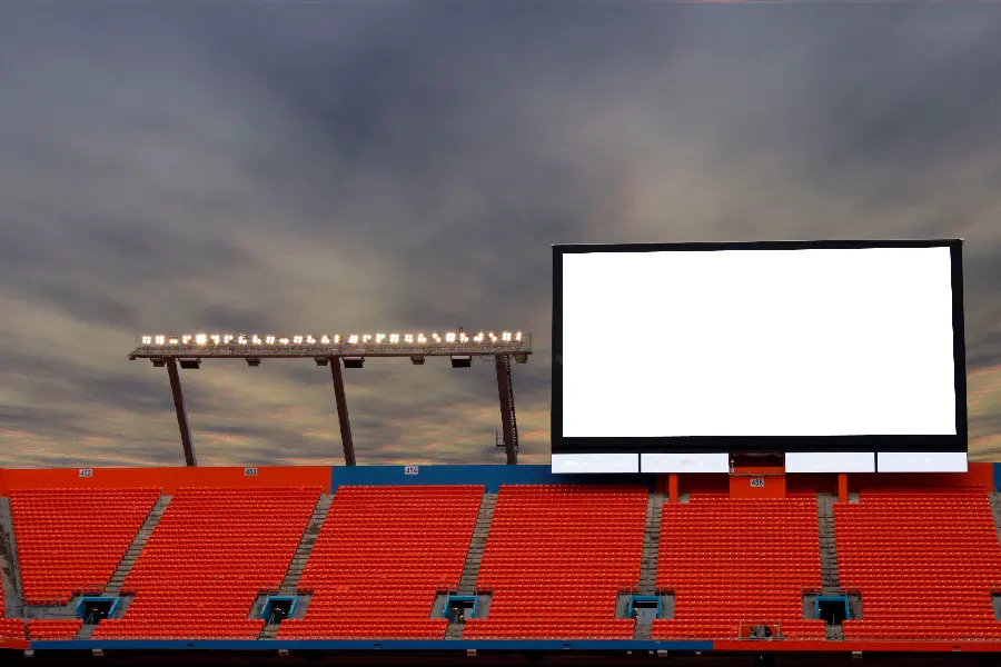 Stadium billboard design template and frame