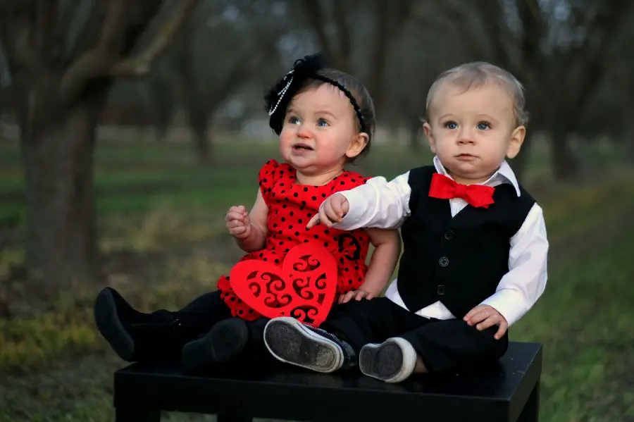 Cute Baby Boy Girl Couple
