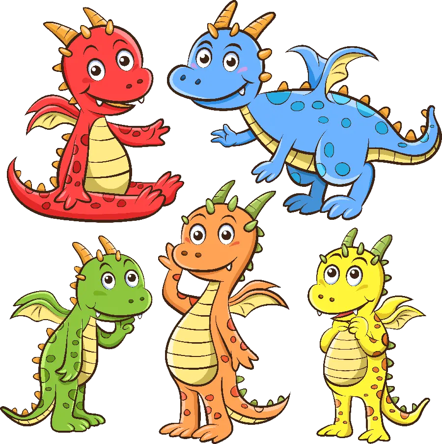 Cartoon photo of a dragon in PNG format