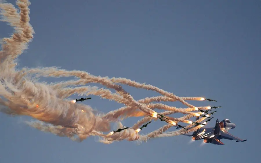 Photo of a military aircraft tracking war missiles in hd quality
