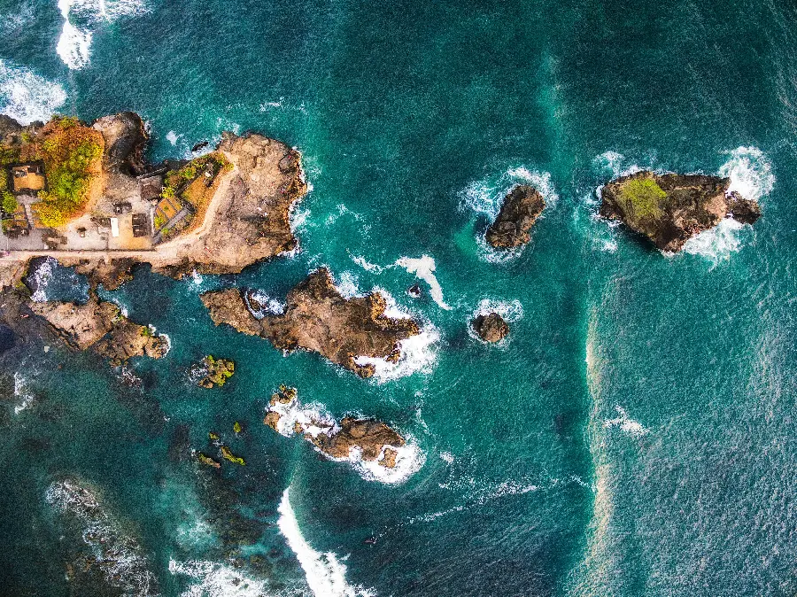 Photo of rocky beaches in nature Bali Indonesia