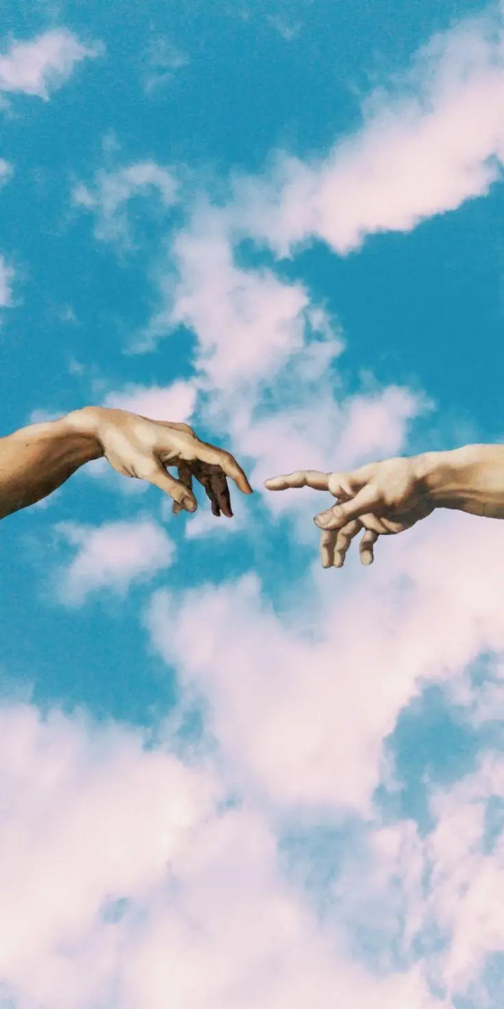 Free download of Michelangelo's hands wallpaper for touch phones