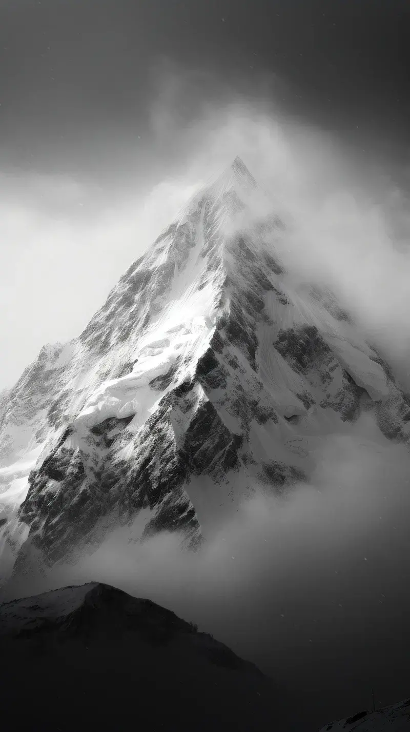 Snowy mountain background image for boys' phone wallpaper