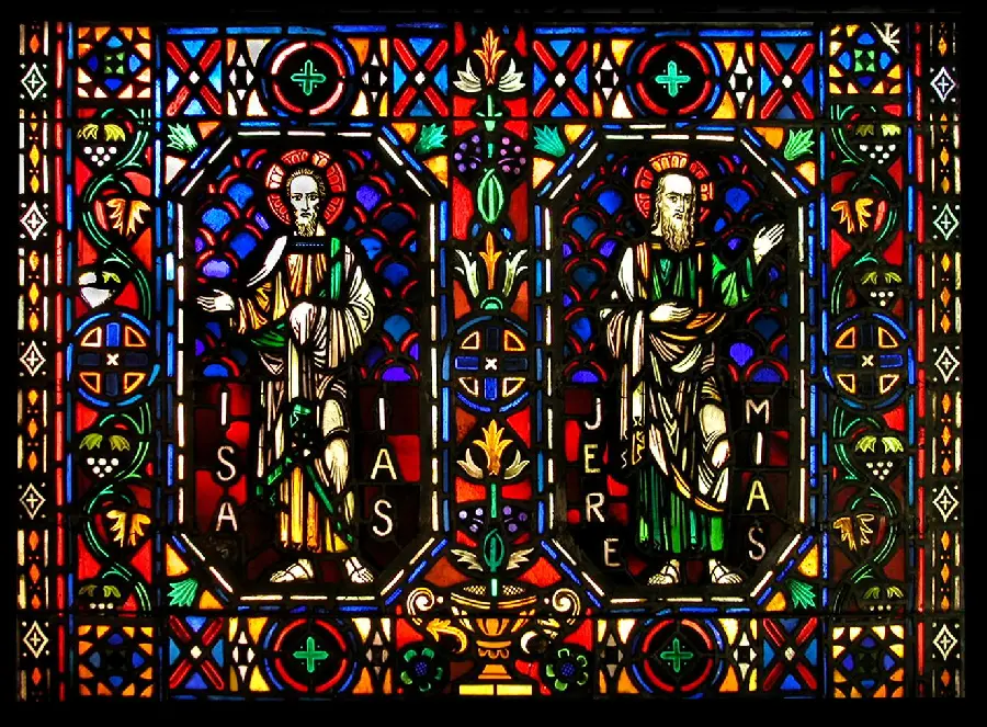 Photos of Church Windows with Glass Art and Painting