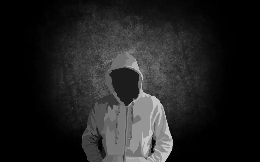 Lonely Boy Profile Photo with Gray Hoodie and Black Face