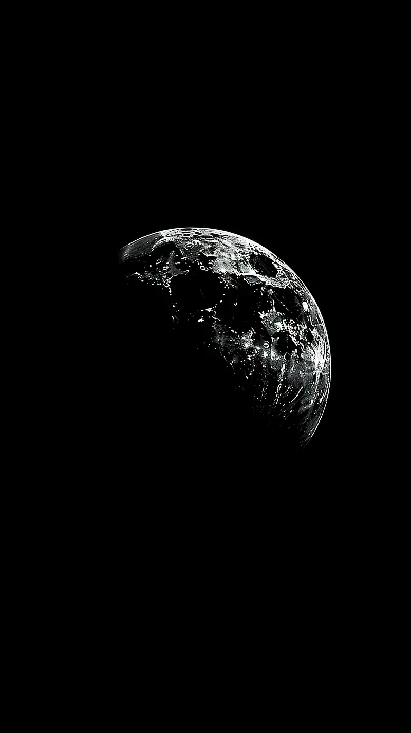 Dark Planet Wallpaper in Black and White Theme for Phone Backgrounds