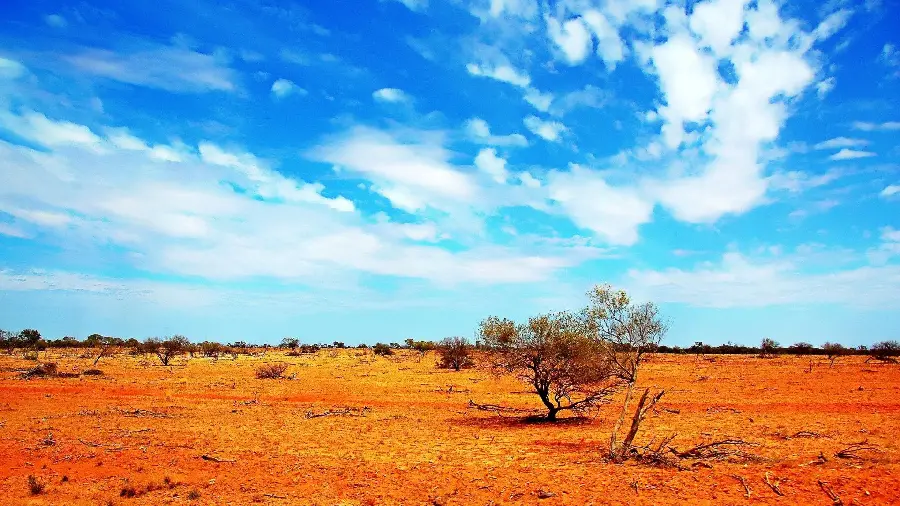 Australian desert landscape photo With blue sky