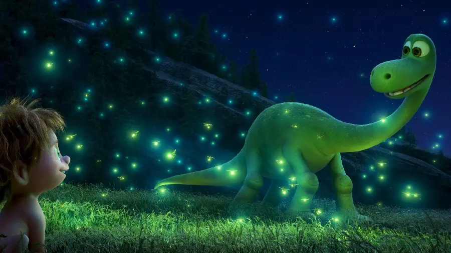 Cute Green Dinosaur Animated Wallpaper and Boy