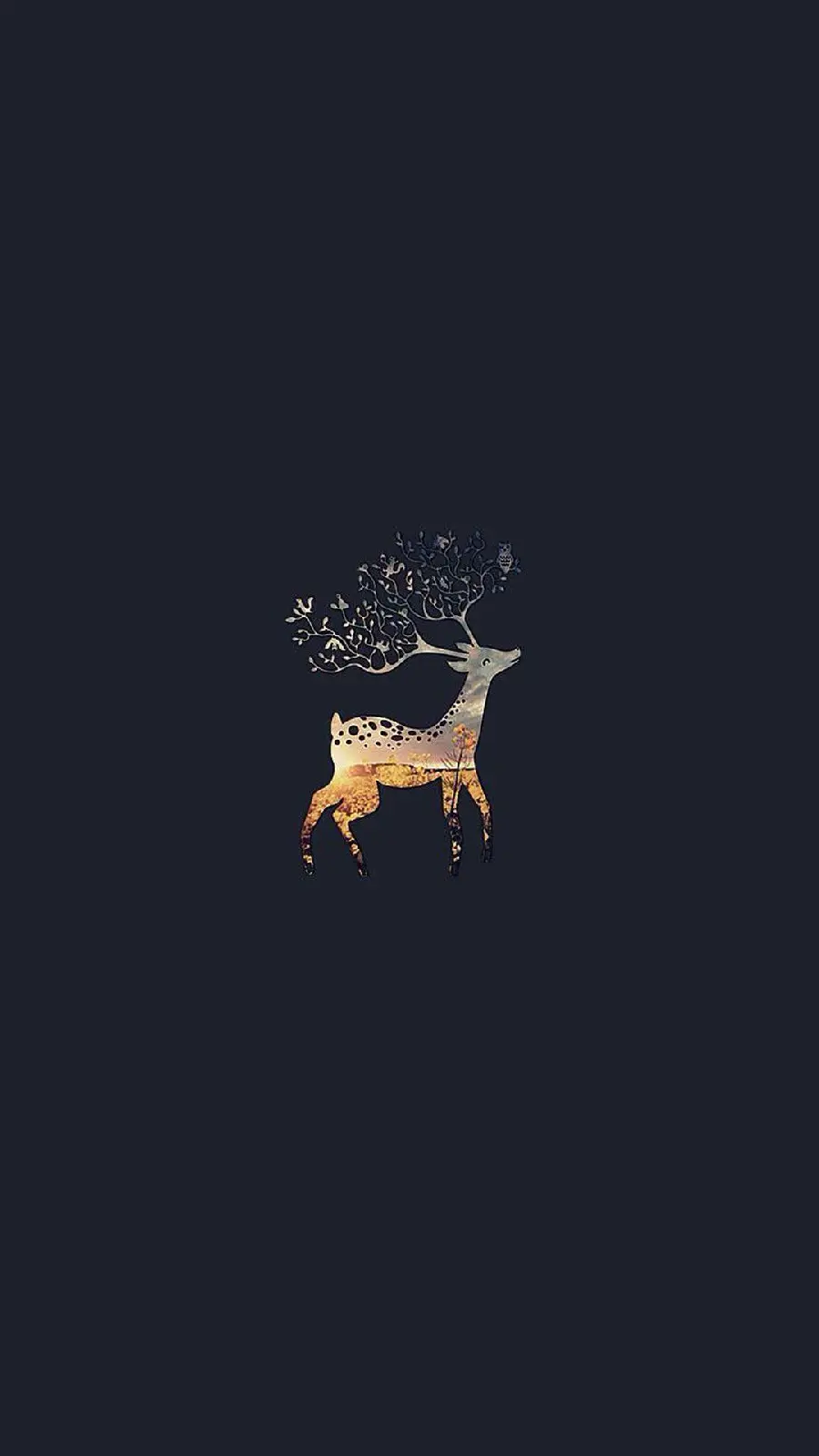 Playful Deer Background and black background