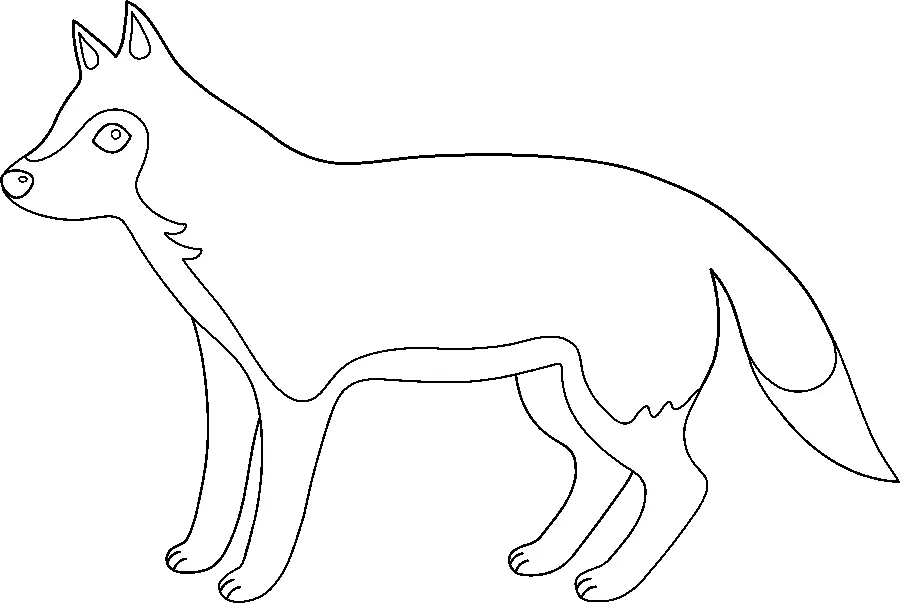 Download PNG image of a black and white wolf painting