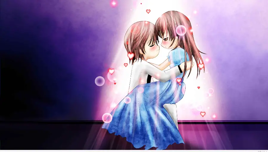 Couple Cartoon Laptop Wallpaper