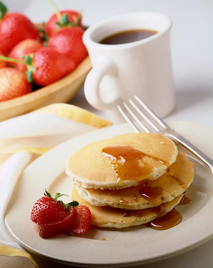 Background image of delicious pancakes for breakfast