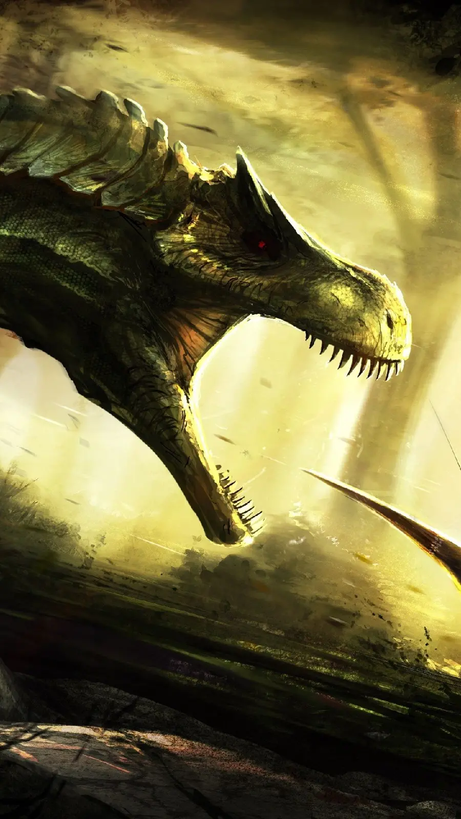 Roaring Dinosaur Background for Mobile Phone