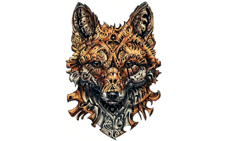 Fantasy and unrealistic stock photo of a fox for a tattoo idea