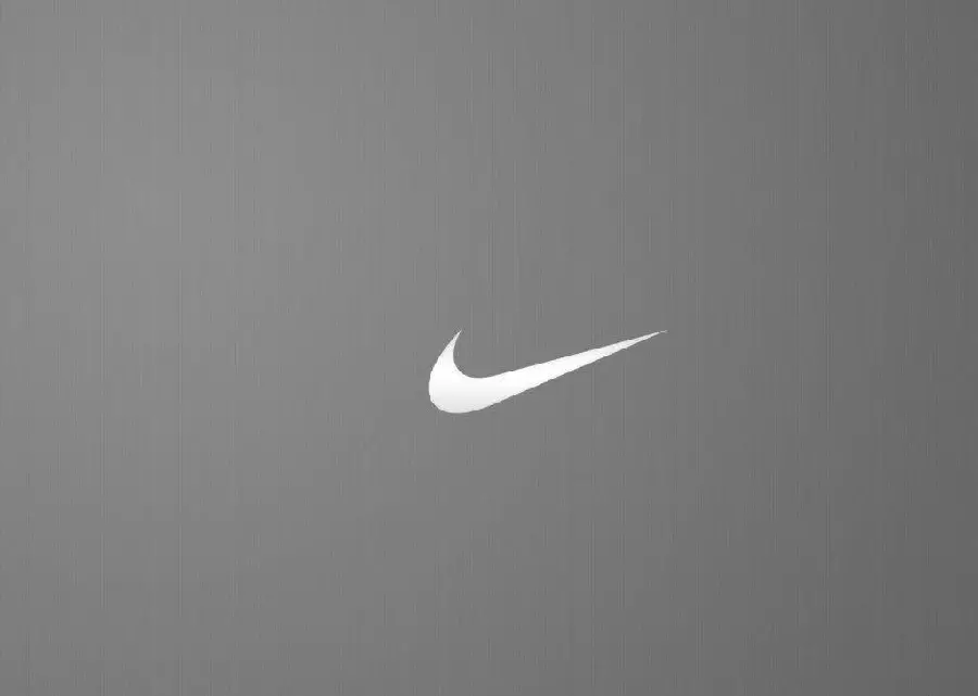 Download White Nike Logo on Gray Background