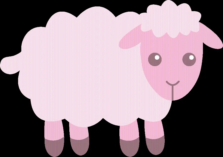 Simple pink sheep drawing for printing and writing text
