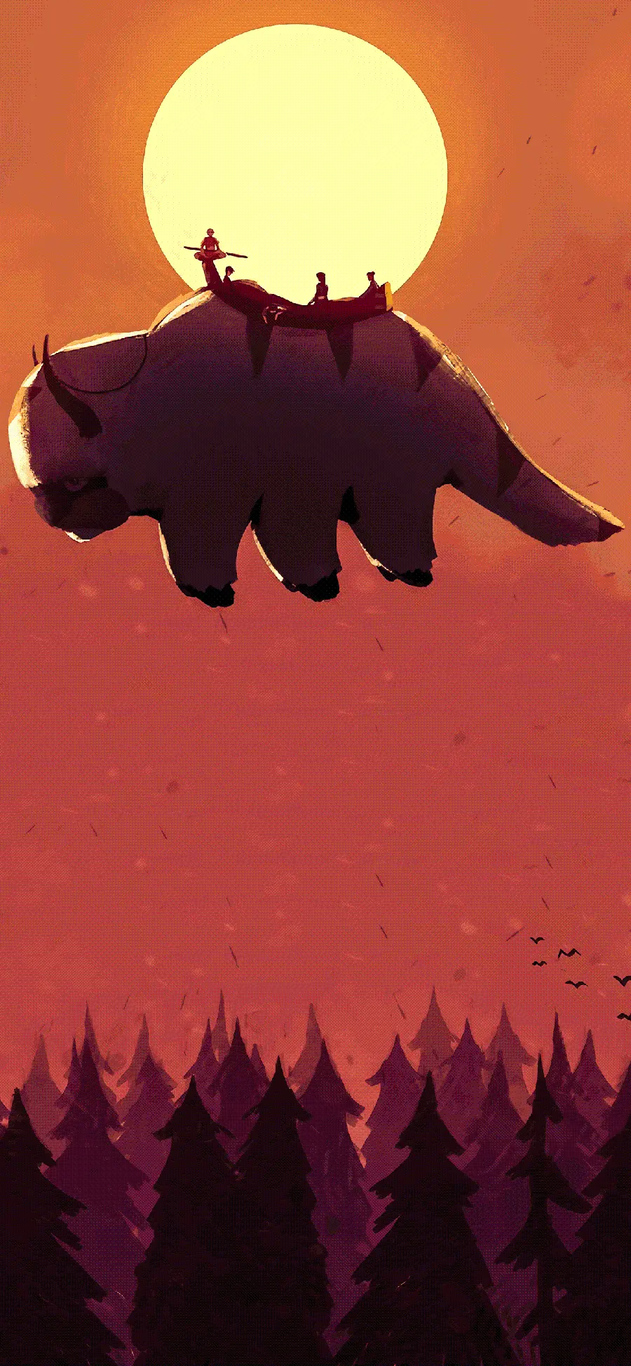 Wallpaper for the background of the Samsung phone from the animation of the avatar elements