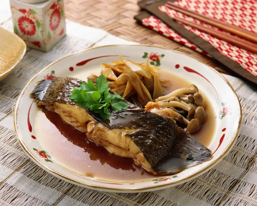 Seafood photo of fish and vegetables on a plate