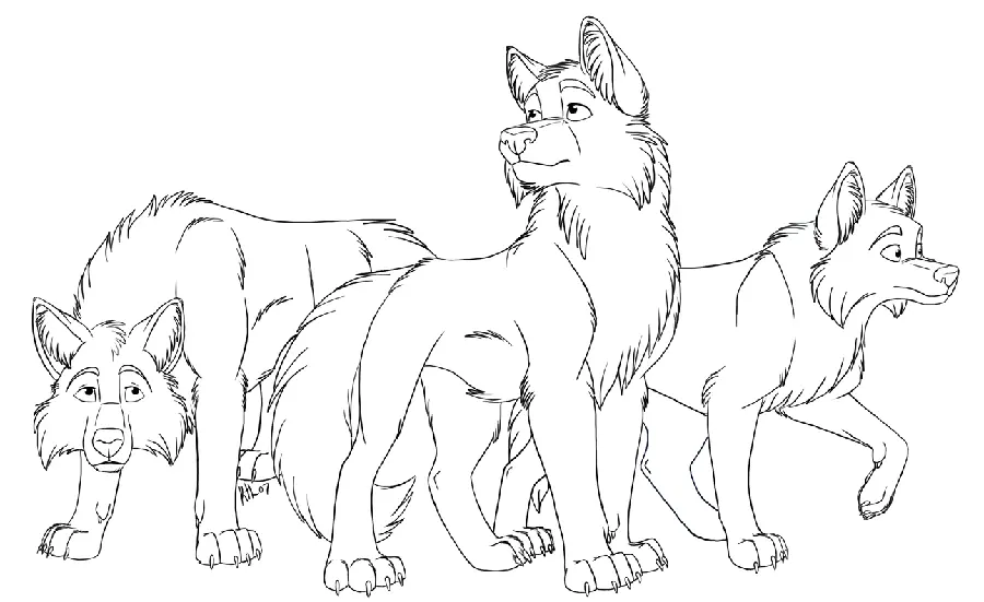 Unique drawing wallpaper Simple small group of wolves png
