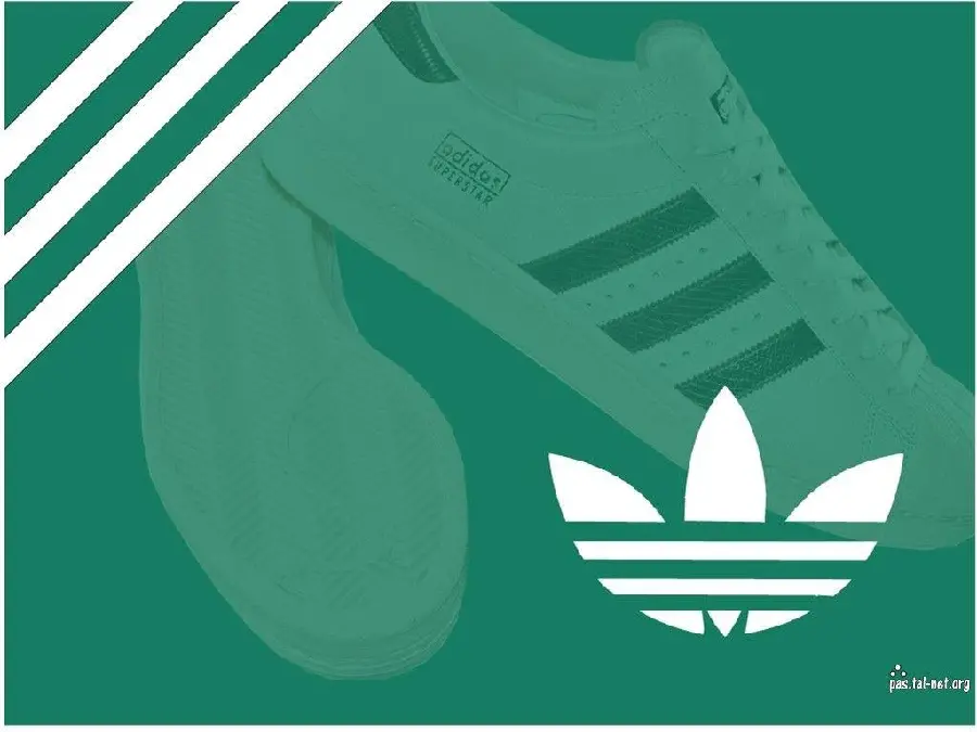 Adidas Graffiti Wallpaper with Green Background and White Sneakers Faded in the Background