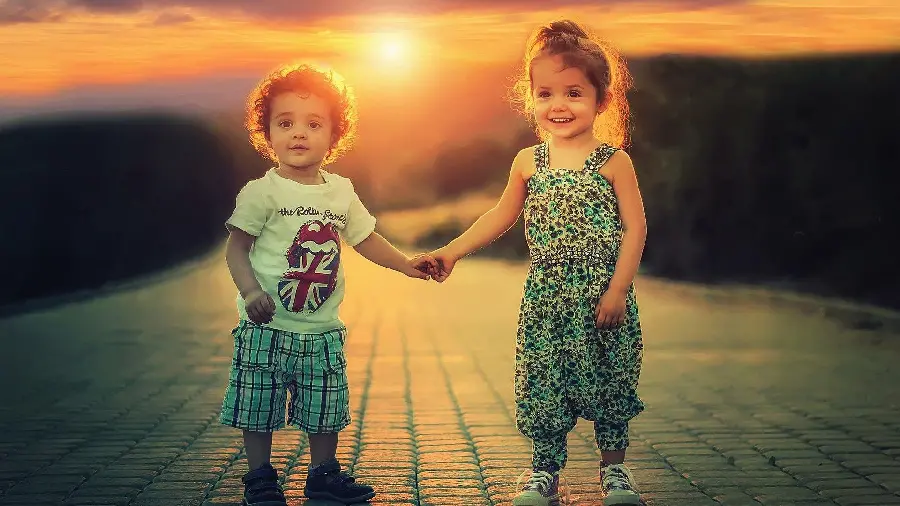 Cute baby couple
