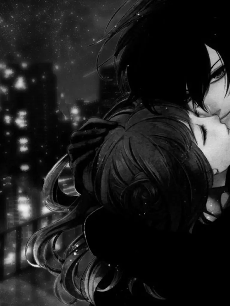 Anime girl and boy photo dark couple