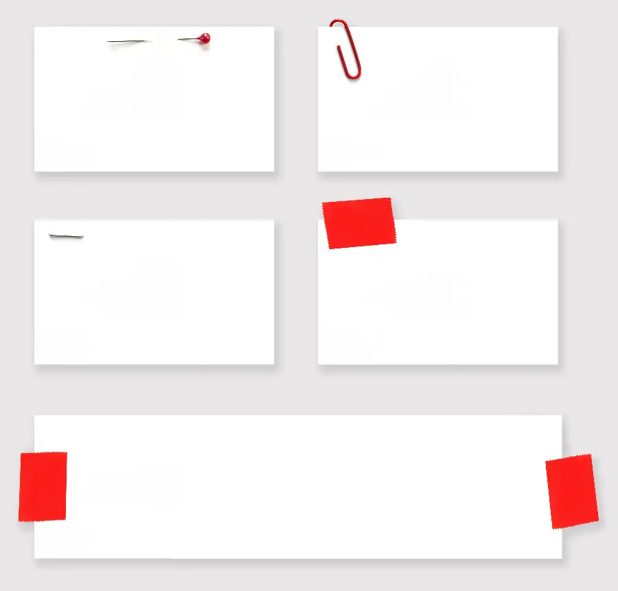 Photo of paper labels for writing text