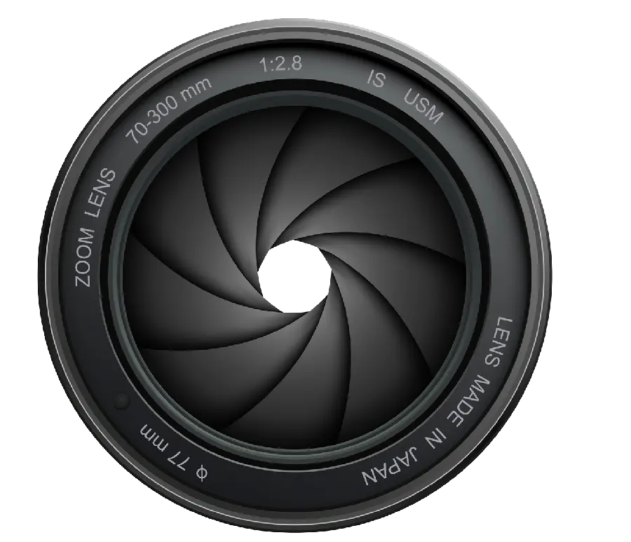Example of a cropped photographic lens for graphic work in Photoshop
