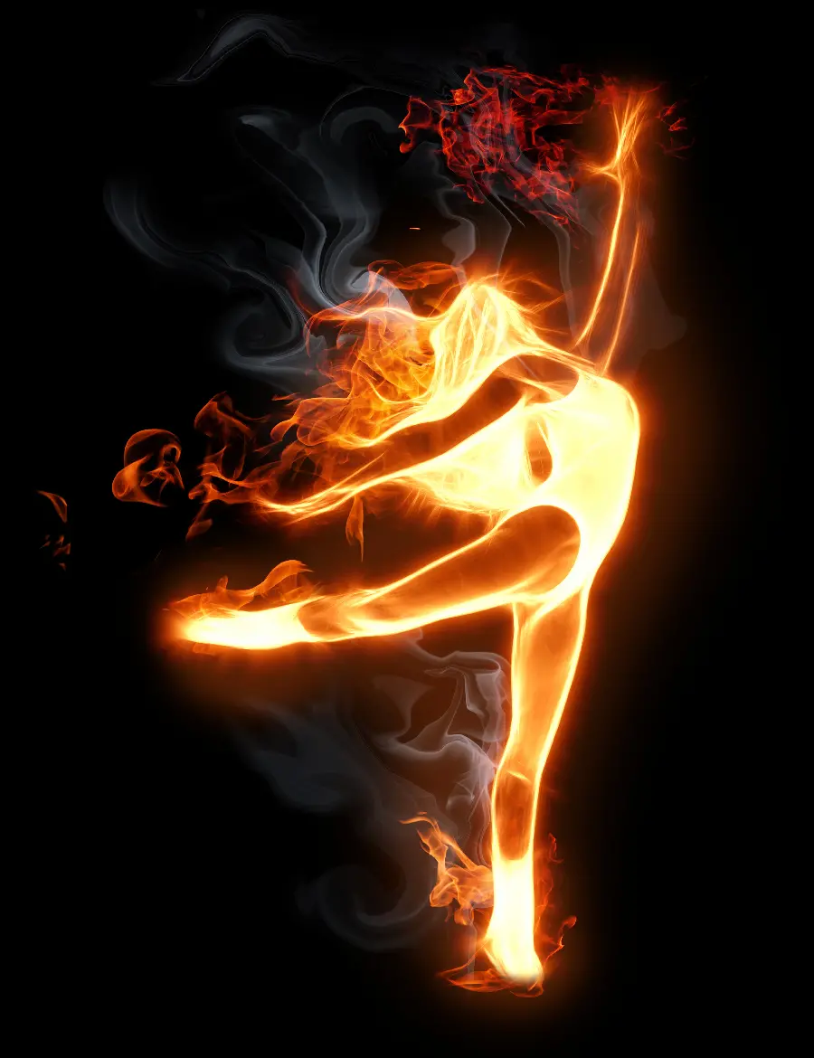 Photo of a woman on fire exercising