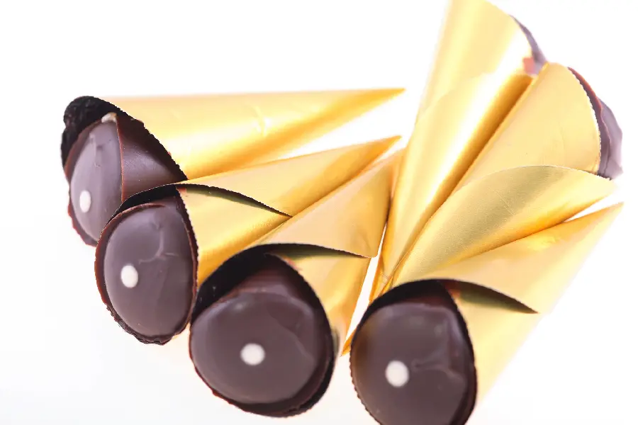 Photo of chocolate with gold leaf