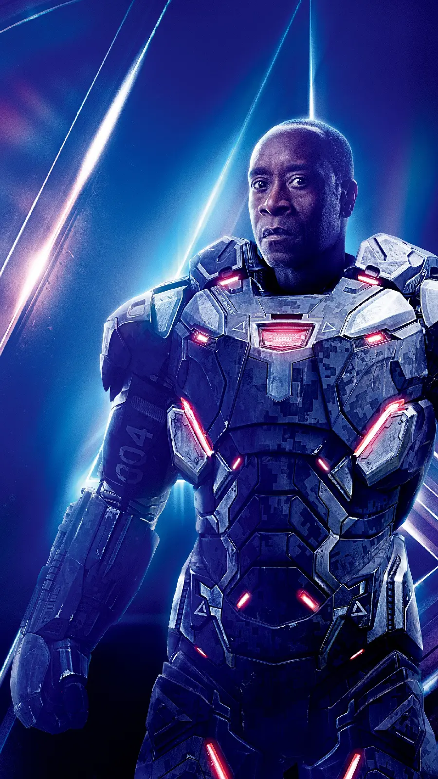 Wallpaper for iPhone with the design of James Rhodes in the movie Avengers 4