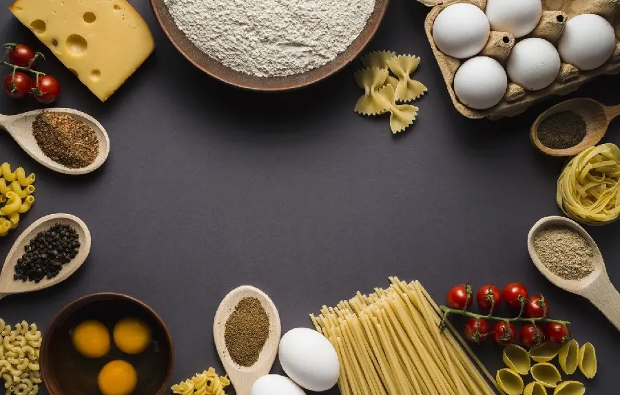 Background for writing text and Italian food