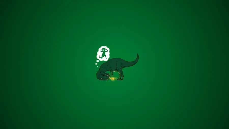 Funny Painted Dinosaur Green Wallpaper
