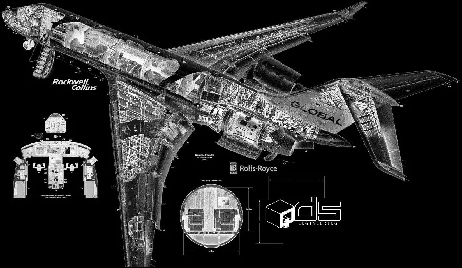 Private Jet Plane Map Photo For Aerospace Wallpaper Black Background