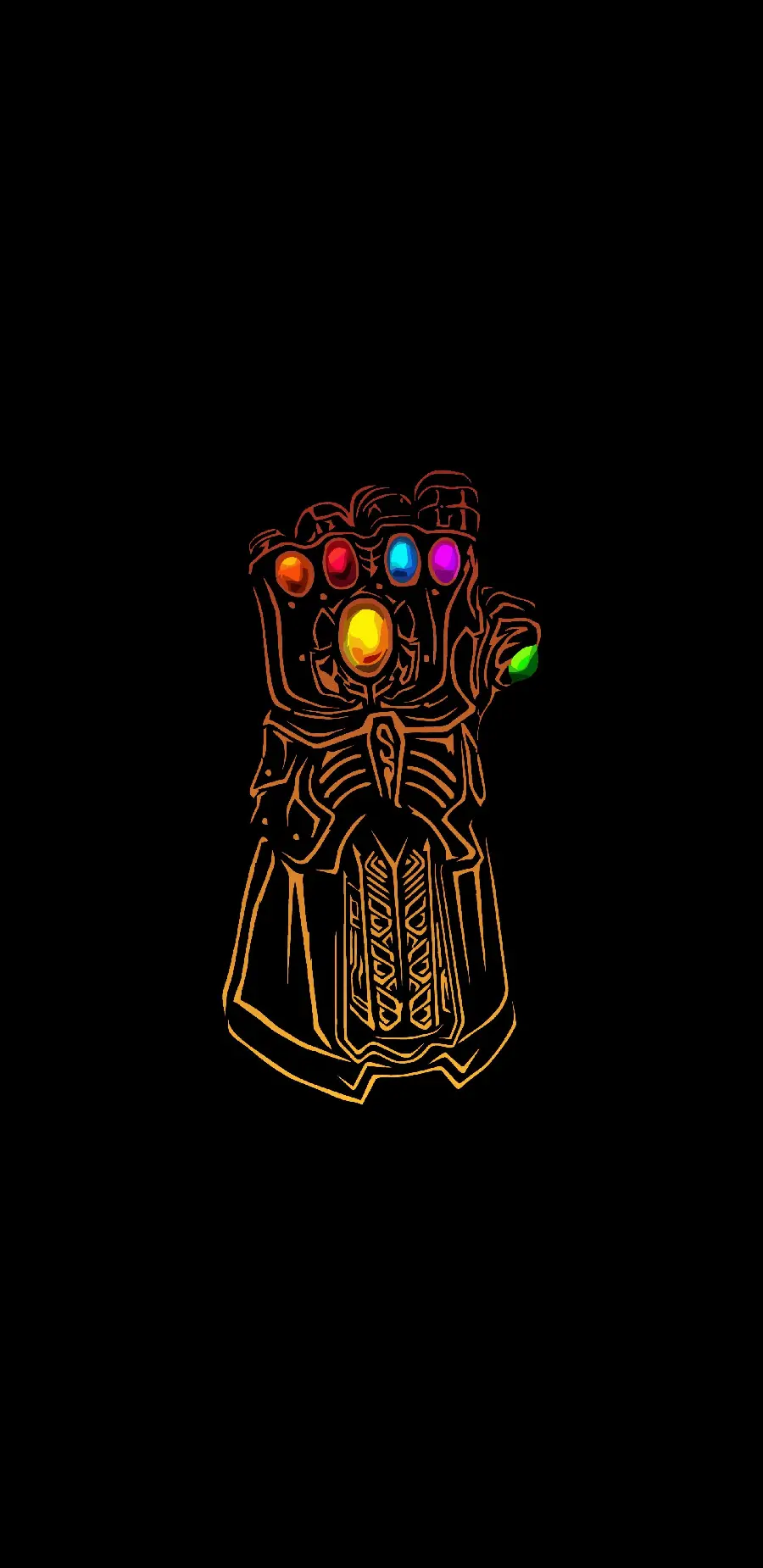 Famous Photo of Thanos Gloves on Black Background For Samsung iPhone Wallpaper