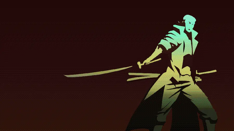 Download High Quality Minimalist Swordsman Image on Black Background Free 8K