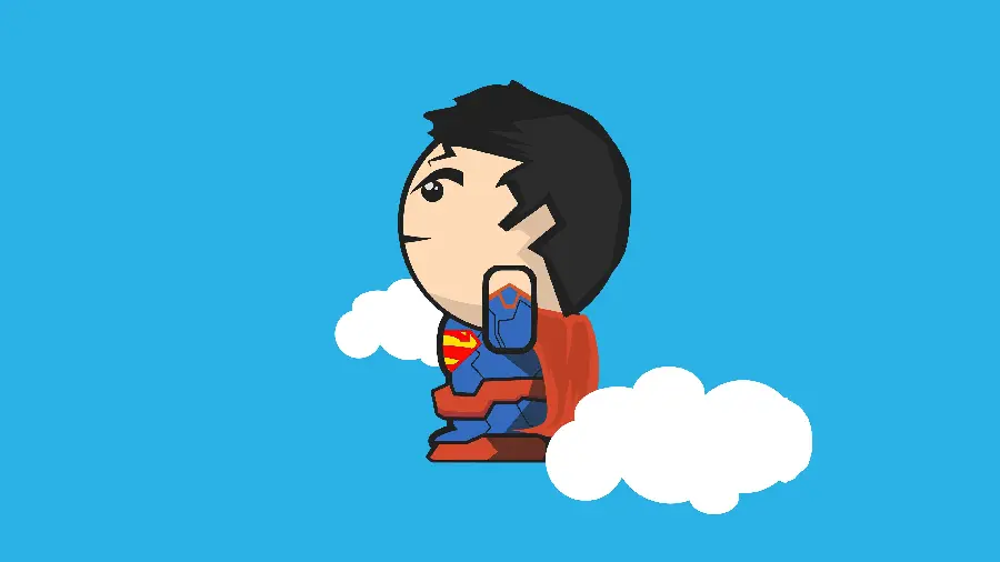 Minimalist Superman Cartoon Photo