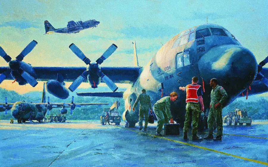 High quality and beautiful painting of Hercules C 130
