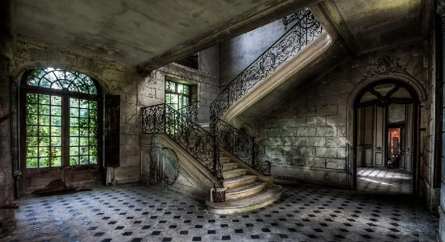Image of interior architecture and staircase in Victorian architecture style