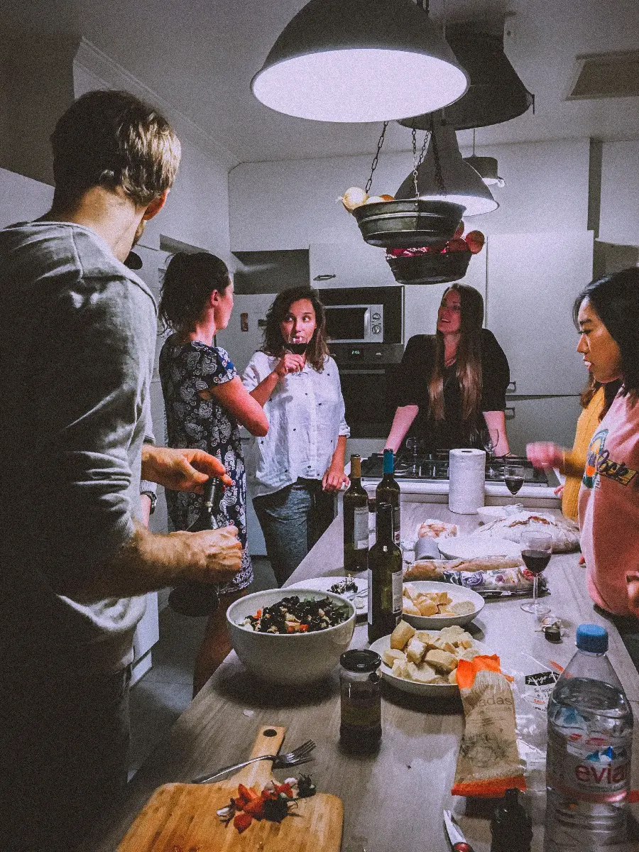 Family photo with edible food and Delicious