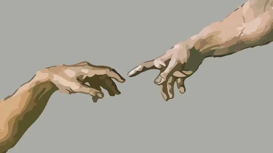 Free download of high quality image of Michelangelo's hands