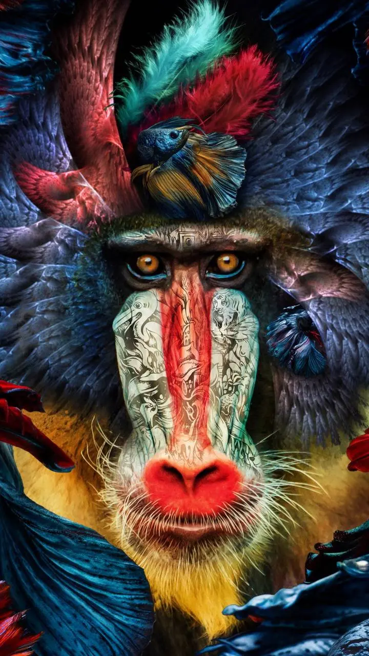 High Quality Colorful Mandrill Mobile Wallpaper