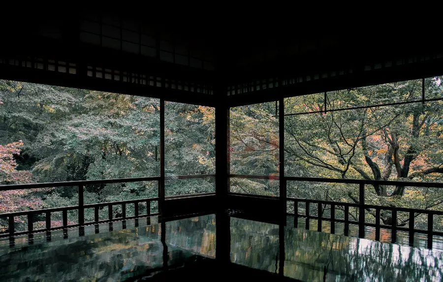 Interior view of glass house