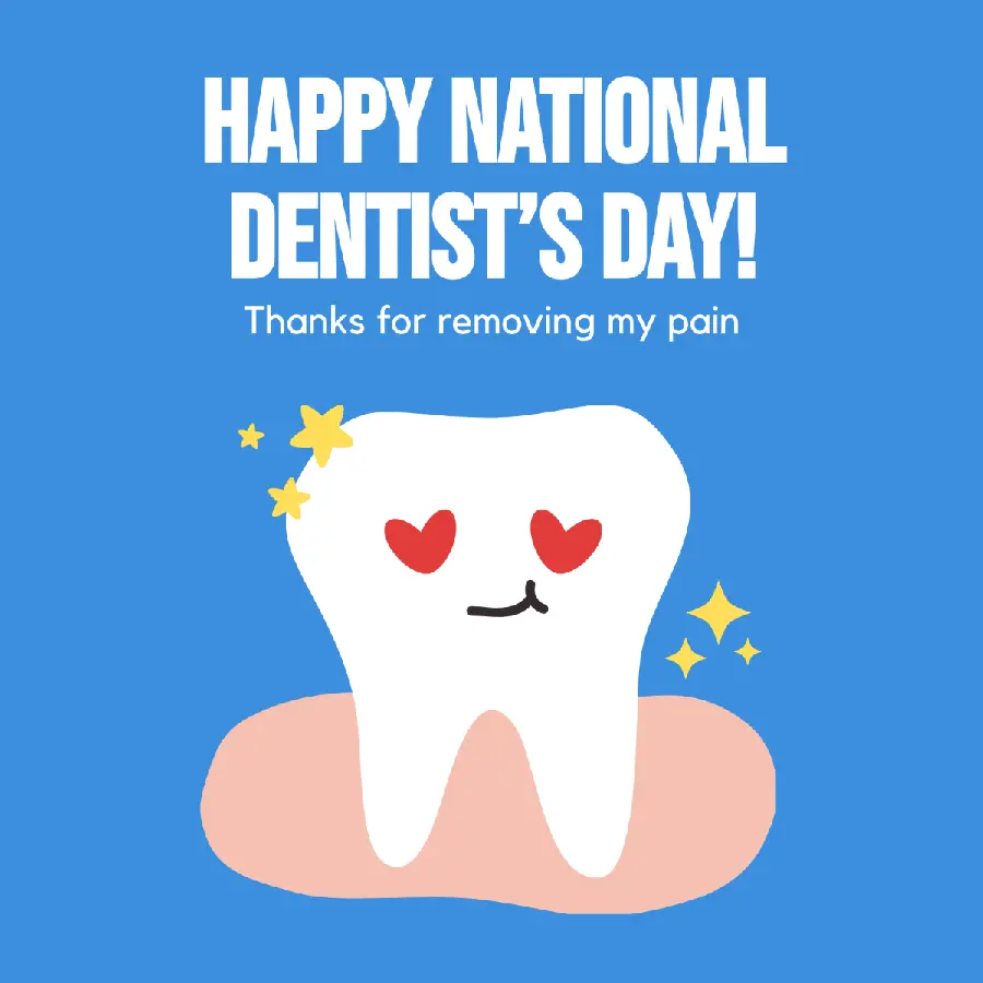 Photo and text of Dentist Day congratulations