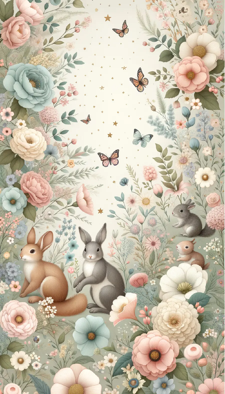 Girly Pink Rabbit Wallpaper