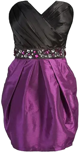 Image of a stylish and luxurious purple evening dress