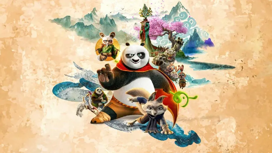 Photos of the characters of the Kung Fu Panda 4 animation