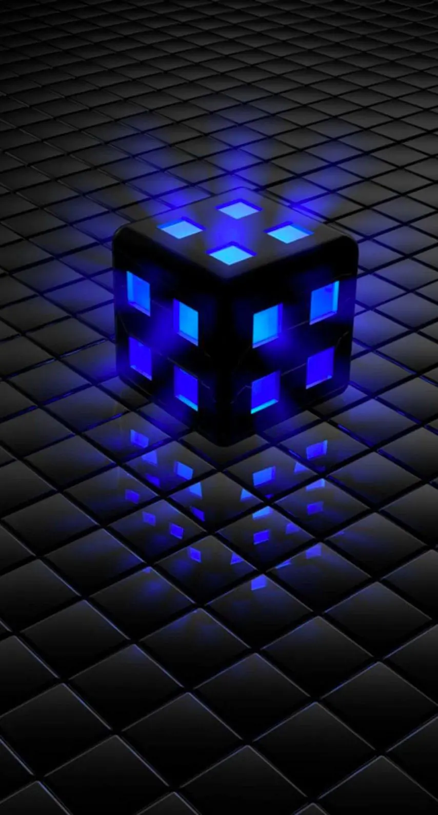 Black background with magic luminous cube for iPhone
