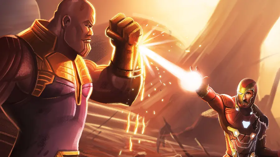 Download Iron Man and Thanos Fight Photo